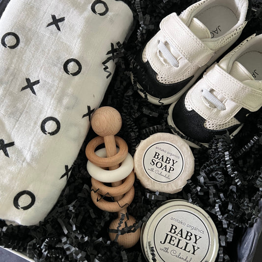 Swaddle, Baby Sneakers, Baby Rattle,  Baby Soap, Baby Jelly Ointment