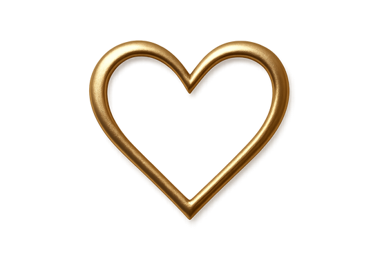 gold heart symbol clear background